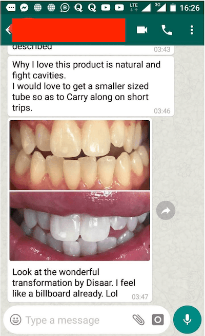 Customer WhatsApp review 2