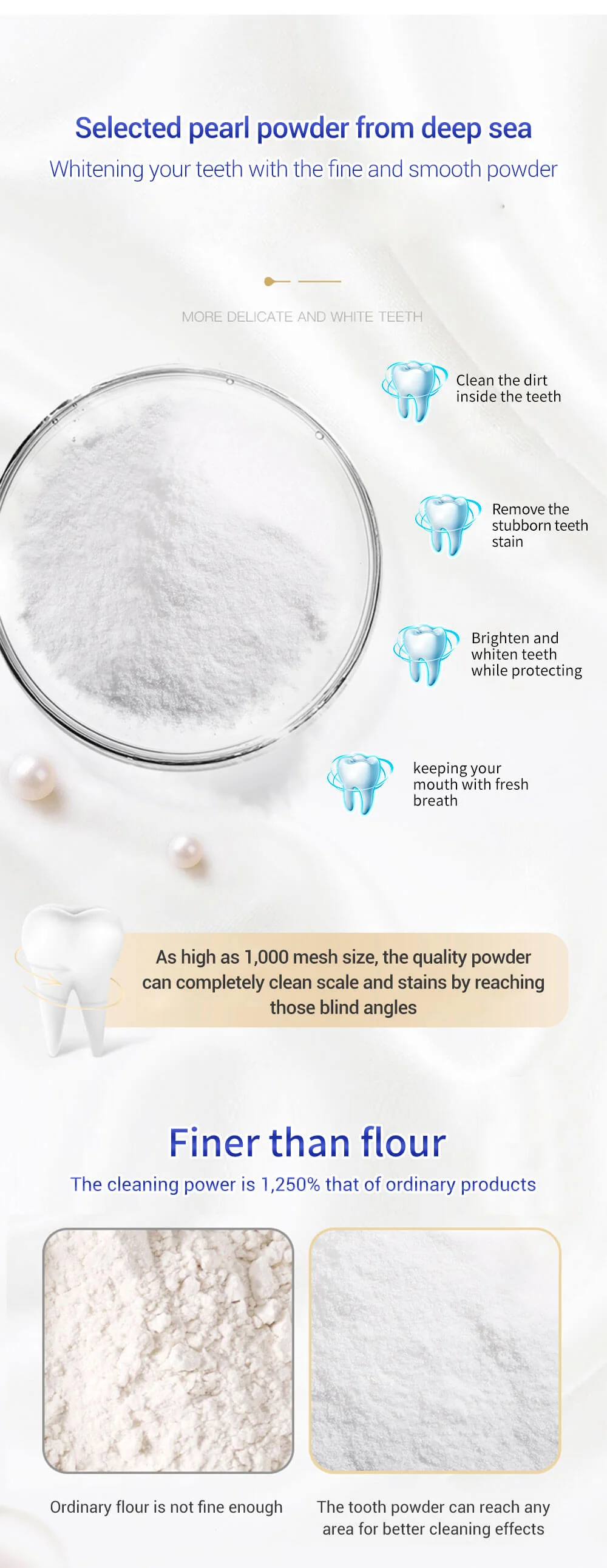 selected powder from deep sea